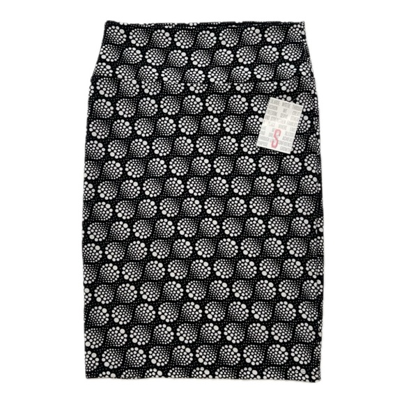 NEW Pencil Skirt High Waist Geometric LuLaRoe Cassie Black White Small S NWT - Picture 1 of 16